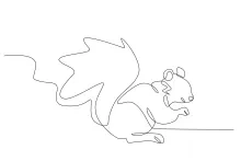 "Minimalist Squirrel Sketch: Illustrating a Playful Rodent with One Stroke"