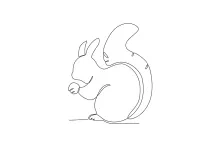 Simple One Line Squirrel: Learn to Draw a Bushy-Tailed Animal with Ease