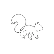 "One Line Squirrel Sketch: A Minimalist Approach to Capturing Wildlife Liveliness"