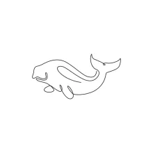 "Minimalist Dugong Drawing: A One Line Study of Gentle and Recognizable Sea Creatures"