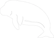 "Minimalist Dugong Art: A One Line Study of Unique and Gentle Sea Creatures"