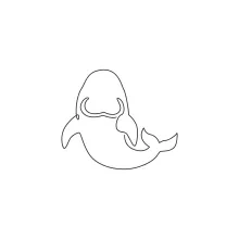 "One Line Dugong Illustration: A Simplified Approach to Capturing Marine Wildlife"