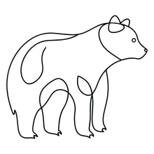 Bear in One Line Art: Easy Forest Animal Drawing for All Ages