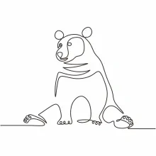 "One Line Bear Illustration: A Simplified Approach to Capturing Wildlife Strength"