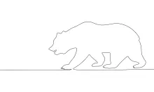 "Minimalist Bear Drawing: Illustrating a Forest Giant with One Continuous Stroke"
