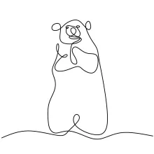 Easy Bear Drawing with One Line: Learn Big Shapes with Minimal Details
