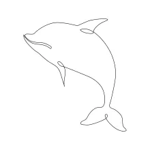 Jumping Dolphin One Line Drawing: Practice Ocean Motion in Simple Art