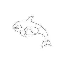 "One Line Big Orca Illustration: Expressing Presence and Motion with Minimalist Techniques"
