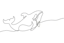"One Line Wild Whale Drawing: Capturing Grace and Power with Minimalist Art"