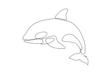"One Line Wild Whale Illustration: Expressing Fluid Motion with Minimalist Techniques"