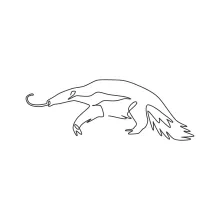 "Minimalist Big Anteater Illustration: A One Line Study of Unique Animal Shapes"