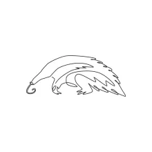 "One Line Large Anteater Art: A Minimalist Approach to Recognizable Wildlife Features"