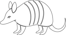 Armadillo One Line Art for Learning How to Sketch Armored Animals