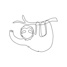One Line Lovely Sloth Drawing: Easy Practice for Calm, Jungle Animals