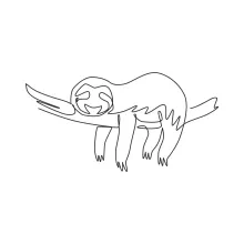 Draw a Lovely Sloth with One Line: Relaxing Art for Kids and Beginners