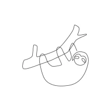 Slow Sloth in One Line: Simple Drawing to Boost Confidence and Observation