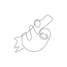 One Line Drawing of a Slow Sloth: Practice Calm Lines with a Peaceful Animal