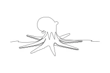 Octopus One-Line Drawing for Exploring Movement in Art