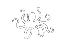 Practice Round Body Design with a One-Line Octopus Drawing