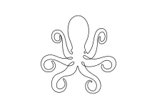 One-Line Octopus Drawing for Engaging in Simple Marine Art