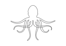Simple Octopus One-Line Drawing to Improve Visual Memory and Structure