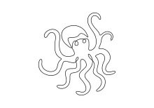 One-Line Octopus Drawing for Visual Planning and Ocean-Themed Practice