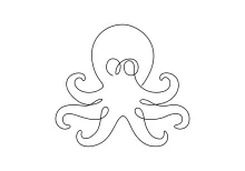 One-Line Octopus Drawing to Practice Movement and Circular Form Design