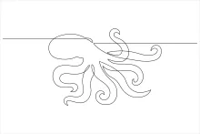 Easy Octopus One-Line Drawing for Creative Marine Animal Exploration