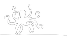 Easy Octopus One-Line Drawing to Practice Balance and Repetition