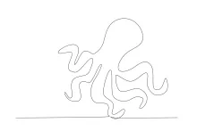 Draw a Scary Octopus in One Line for Fun, Expressive Drawing Practice