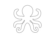 Octopus One-Line Drawing for Gentle Complexity and Artistic Challenge