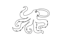 One-Line Octopus Drawing to Support Arm Placement and Line Planning