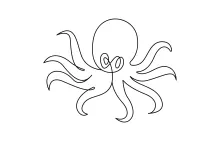 One-Line Octopus Drawing to Practice Layout and Tentacle Organization