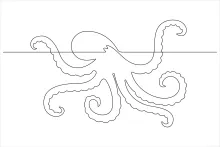 Simple Octopus One-Line Drawing to Build Shape Layout Confidence