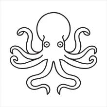 Learn to Draw an Octopus in One Line to Practice Radial Layout Skills