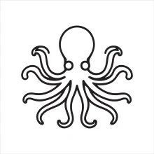 One-Line Octopus Drawing for Observing Shape Spread and Direction