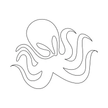 One-Line Octopus Drawing for Balanced Composition Practice
