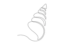 Simple Open Oyster Shell One-Line Drawing for Exploring Inner Detail