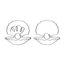 One-Line Oyster with Pearls Drawing to Practice Layered Round Shapes