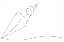 One-Line Spiral Seashell Drawing for Practicing Precision and Curves
