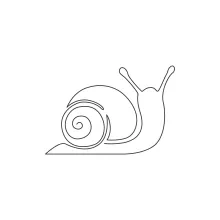 Spiral Shell Snail in One Line: A Simple Animal Drawing for Hand Control Skills