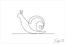 Easy One-Line Snail Drawing to Practice Smooth Curves and Spirals