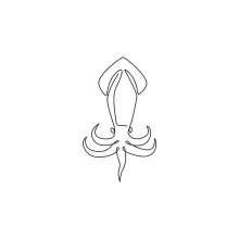 One-Line Adorable Squid: Turn Sea Creatures into Fun Shapes for Drawing Practice