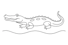 One Line Alligator Drawing: Swamp Animal Art for Beginners
