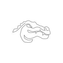 One Line Alligator Head Drawing for Exploring Reptile Features