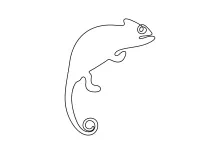 One Line Chameleon Drawing: Learn to Sketch a Unique Tree Climber