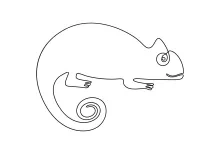 Easy One Line Chameleon Sketch: Fun Reptile Art for Beginners