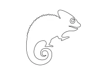 One Line Chameleon Art: Perfect Reptile Sketch for Skill Building