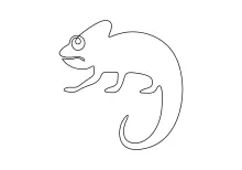 One Line Drawing of a Chameleon: Easy Practice for Reptile Fans