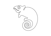 One Line Chameleon Drawing: Great for Exploring Animal Shapes